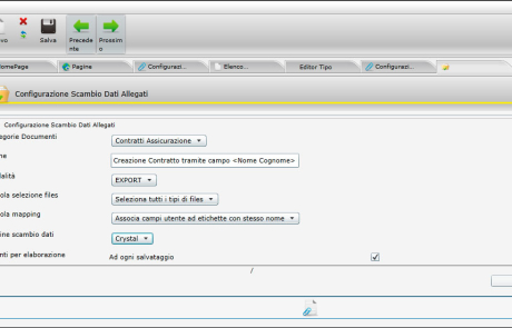 configurazione scambio dettagli allegati